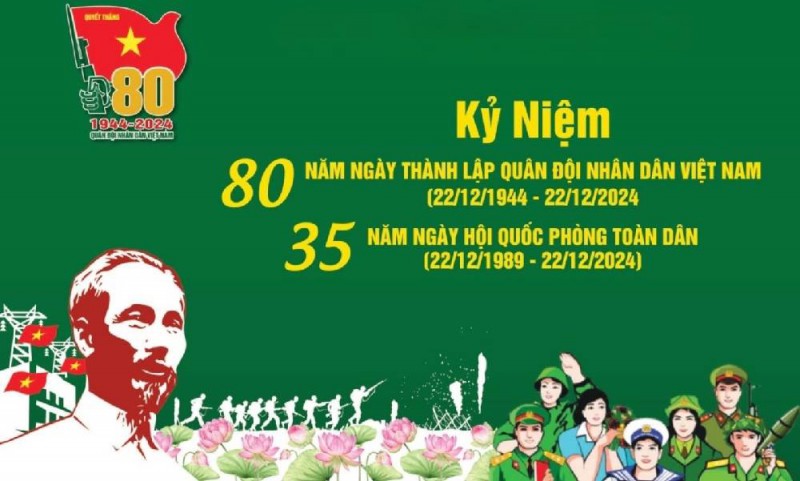 Kỷ niệm 80 năm ngày thành lập Quân đội nhân dân Việt Nam. 35 năm ngày Quốc phòng toàn dân.