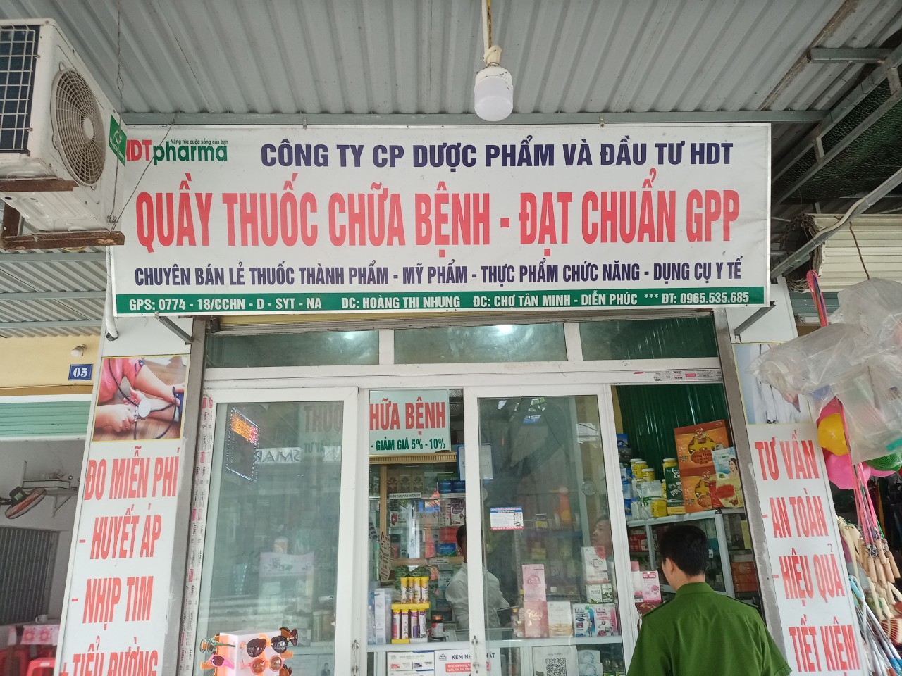 xã Diễn Phúc kiểm tra các cwo sở kinh doanh y dược tư nhân trên địa bàn